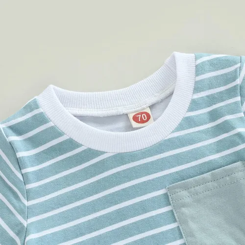 Miniatura 12 de Conjunto de ropa de verano para niños pequeños, 2 piezas, camiseta de manga corta con cintura elástica