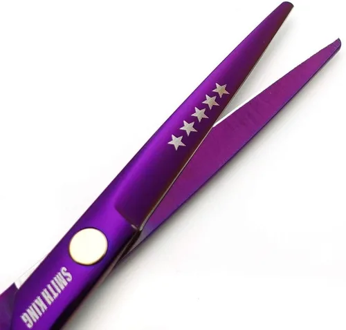 Miniatura 5 de Juego de tijeras de corte de pelo de 5.5 pulgadas con peines de afeitar, estuche para tijeras de cuero, tijeras de corte de cabello, tijeras