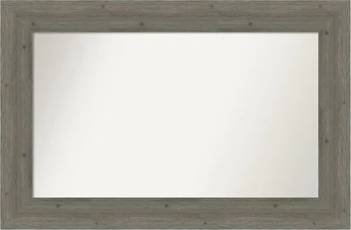 Miniatura 114 de Amanti Art Espejo de baño gris para sobre el fregadero, 27 x 27 pulgadas, espejo de tocador cuadrado gris, marco de madera rústica de campo medio