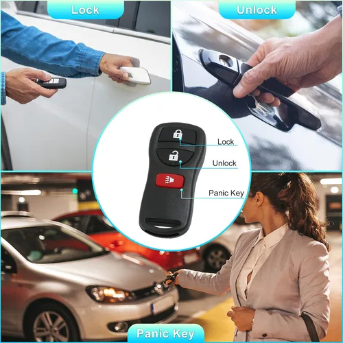 Miniatura 3 de uxcell 2 unids 315 MHz 3 botones entrada sin llave remoto llavero para Nissan Frontier Armada Murano Titan Quest para Infiniti FX35 FX45 KBRASTU15