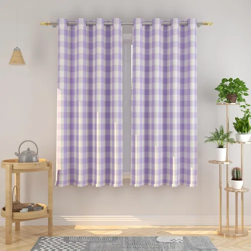 Miniatura 54 de Cortinas de 24 pulgadas de largo con diseño Buffalo Check Gingham Plaid para ventanas de cocina y baño, tratamiento para ventanas con 2 paneles