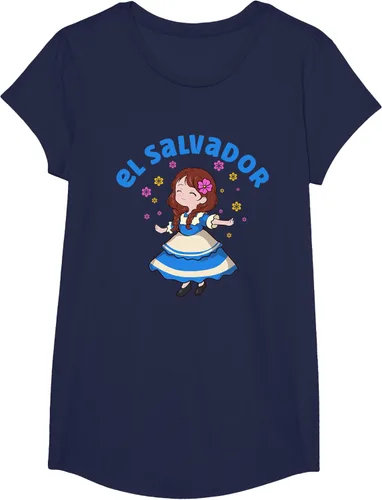 Miniatura 25 de Camiseta de mujer hispana con bandera salvadoreña de El Salvador Orgullosa, Negro