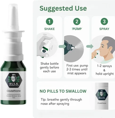 Miniatura 4 de Suplemento en aerosol de glutatión 100% puro para mujeres y hombres, 2 mg por aerosol para antioxidante, envejecimiento saludable y energía celular