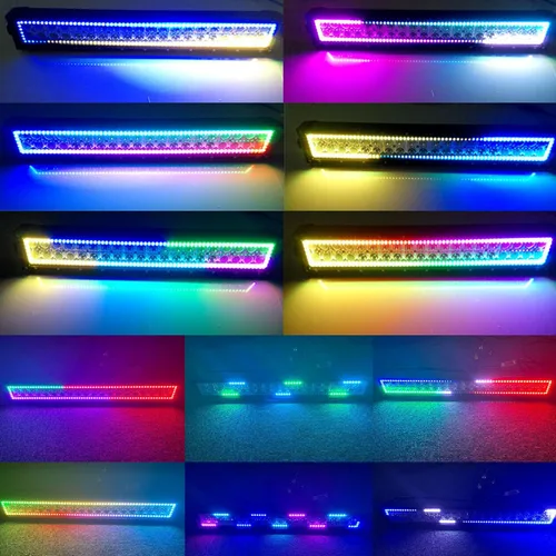 Miniatura 7 de Lpteso Barra de luz LED RGBW de 32 pulgadas, 180 W, juego de haz de inundación y foco combinado, 2 piezas, 4 pulgadas, focos LED RGB de 18 W con 16