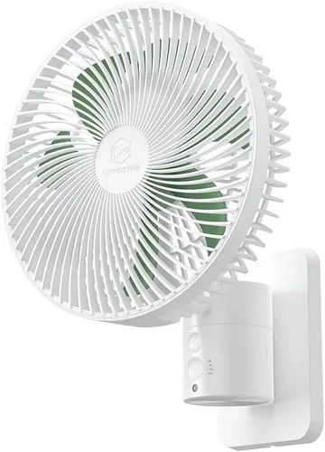 Miniatura 14 de LEMOISTAR Ventilador de pared pequeño de 8 pulgadas montado en la pared con control remoto, oscilación de 90°, 4 velocidades de alta velocidad, 8