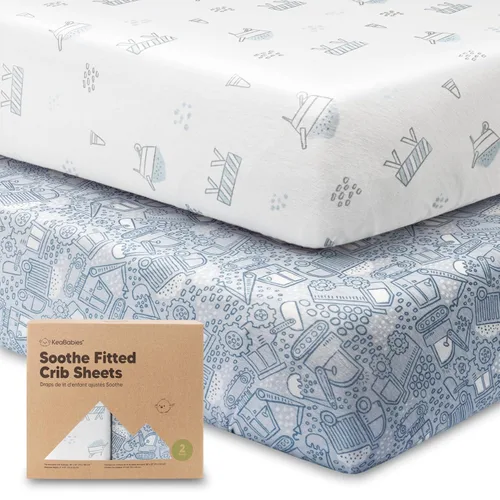 Miniatura 16 de KeaBabies - Juego de 2 sábanas orgánicas, unisex, suaves, 52 x 28 pulgadas, diseño neutro, de algodón jersey transpirable, con estampados adorables