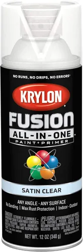 Krylon Fusion - Pintura en aerosol adhesiva todo en uno para uso en interiores y exteriores, 12 onzas, transparente