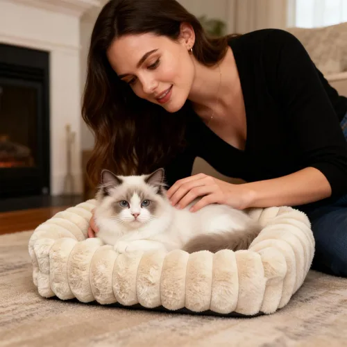 Miniatura 2 de Tiny Pet Bed for Extra Small Dogs & Cats, Square Washable 18x14 Cat Bed with High Sides, Rectangle Calming Cat Beds for Indoor Kittens and Puppy