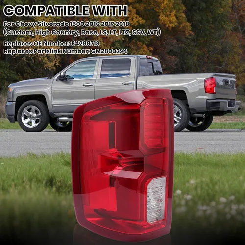 Miniatura 3 de Conjunto de luz trasera LED compatible con Chevy Silverado 1500 2016 2017 2018 lámpara de freno trasera trasera 84288718 lado izquierdo
