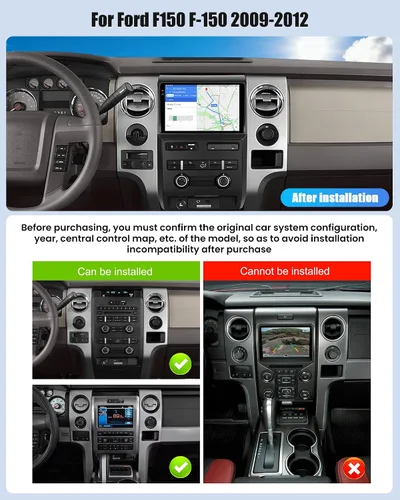 Miniatura 2 de [4+128G] Android 15 - Actualización estéreo para automóvil Ford F150/F-150 2009-2012 (Auto-AC) con CarPlay inalámbrico y Android Auto, radio
