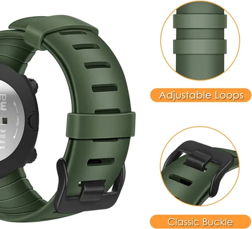 Miniatura 3 de Fintie Correa de reloj compatible con Suunto Core, correa de goma de repuesto para muñeca deportiva con cierre de metal compatible con Suunto Core