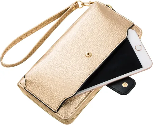 Miniatura 2 de Cartera de pulsera para mujer con soporte para teléfono celular con cremallera alrededor del bolso
