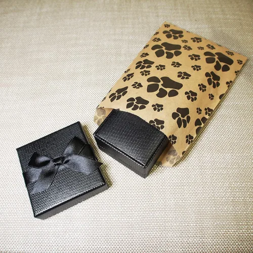 Miniatura 2 de CuteBox Pawprint - Bolsas de regalo de papel plano Kraft para manualidades, recuerdos de fiesta, venta al por menor, mercancía, ferias comerciales