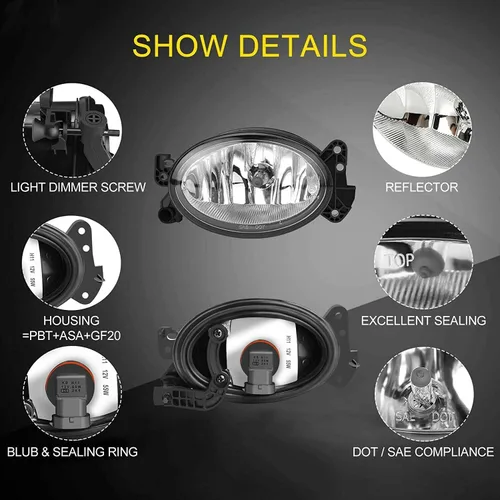 Miniatura 4 de Par de luces antiniebla para parachoques delantero con bombillas halógenas 9006 para Mercedes Benz CLK E ML Class, se adapta a OE 1698201656
