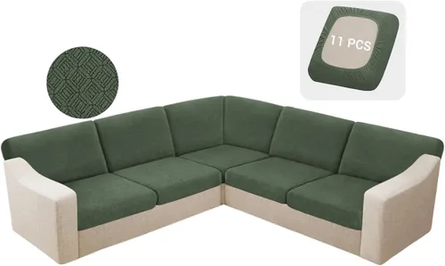 Miniatura 9 de HDCAXKJ - Fundas impermeables para cojín de sofá modular, fundas elásticas para cojín de sofá de esquina, fundas protectoras de muebles de jacquard