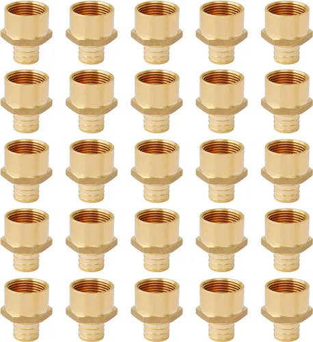 Miniatura 21 de SUNGATOR Paquete de 2 accesorios de latón PEX de 1" a 1" hembra NPT, certificados por