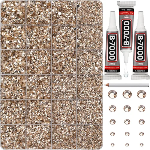 Miniatura 16 de 31000 piezas de diamantes de imitación para hacer brillar, kit de 3 mm de diamantes de imitación con parte trasera plana para manualidades, ropa