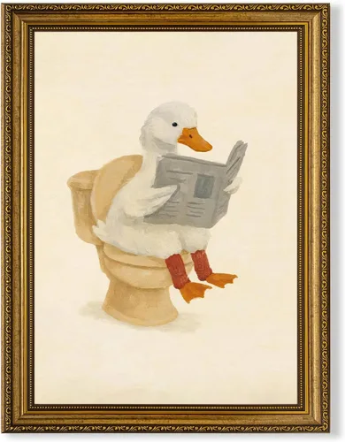 Miniatura 25 de SYWENNOI Arte de Pared en Lienzo Enmarcado en Blanco y Negro para Baño, Divertido Gato Negro Sentado en el Inodoro Leyendo Periódico Decoración