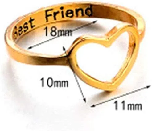 Miniatura 6 de Aineecy Infinity Love Heart Rings Set for Friendship Geometric Hollow Peach Heart Engraved Letter Index Finger Rings for Women Girls Graduation Gift