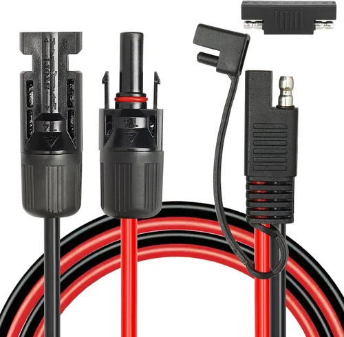 MOOKEERF Cable Adaptador de Panel Solar a SAE - Cable de Extensión Solar de 8 pies 10AWG para Kit de Cargador de Batería de Panel Solar RV Caravana