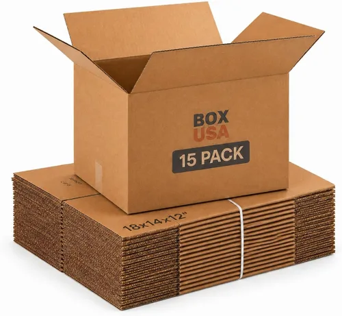 Miniatura 14 de BOX USA Cajas de mudanza medianas 18"L x 14"W x 12"H Paquete de 20 - Caja de cartón corrugado para envío, correo, embalaje, empaquetado