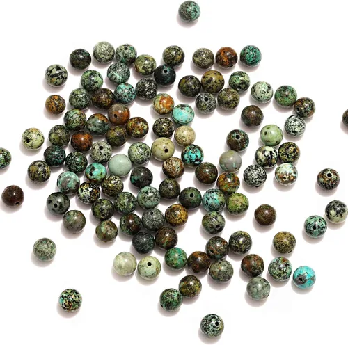 Miniatura 3 de 100 cuentas de piedra natural de 0.315 pulgadas (0.315 in), piedras preciosas redondas sueltas, piedra de energía curativa para hacer pulseras, 100