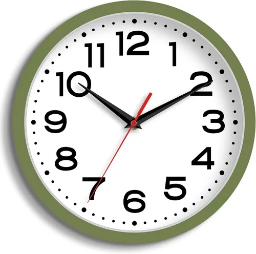 Reloj de pared Roymnie, silencioso y sin tictac, moderno, funciona con pilas, analógico, pequeño, clásico, decorativo, de 20 cm, para cocina, baño,