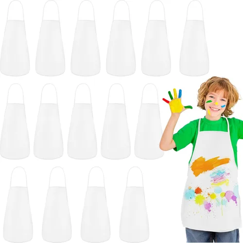 Miniatura 12 de PLULON 8 piezas de delantales para niños, delantales para niños para pintar, delantales de arte para niños, smocks a granel para actividades