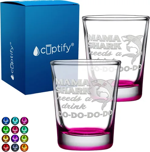 Miniatura 97 de Cuptify Regalos para baby shower, para la nueva mamá, EST 2023, 2 onzas, con fondo negro, juego de 2 vasos grabados para fiesta, regalo