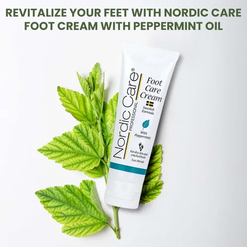 Miniatura 3 de Nordic Care peppermint Crema para el cuidado de los pies – Crema de pies de reparación intensiva con aceite de eucalipto y menta para pies secos