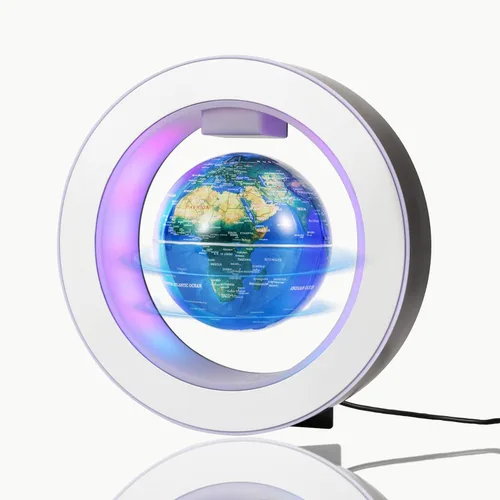 Globo flotante de levitación magnética de 4 pulgadas, luces LED de geografía de constelación giratoria para niños, escritorio de oficina genial,