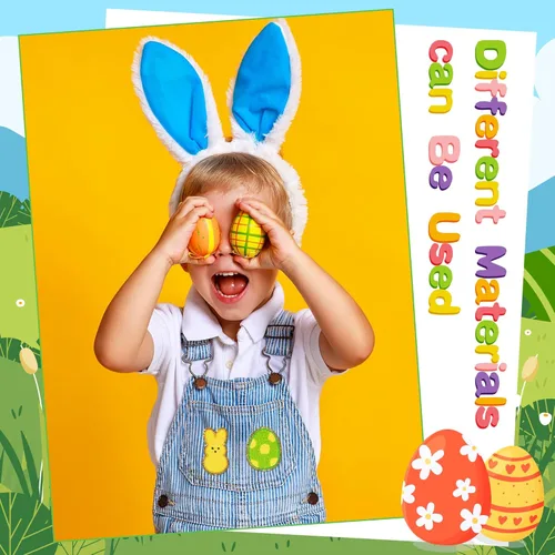 Miniatura 7 de X1zuue 10Pcs Parches para planchar de Pascua, parches de conejito Peeps de chenilla para rodillas, parches de conejo, pollito, huevo de Pascua