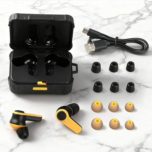 Miniatura 7 de Auriculares Bluetooth 6.0 para el lugar de trabajo, tiempo de reproducción de 70 horas, IP56 impermeable, cancelación de ruido SNR de 30 dB, ENC