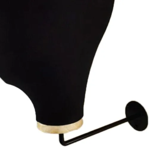 Miniatura 4 de Fenteer Soporte para peluca con cabeza de maniquí para sombrero de vaquero montado en la pared, color negro