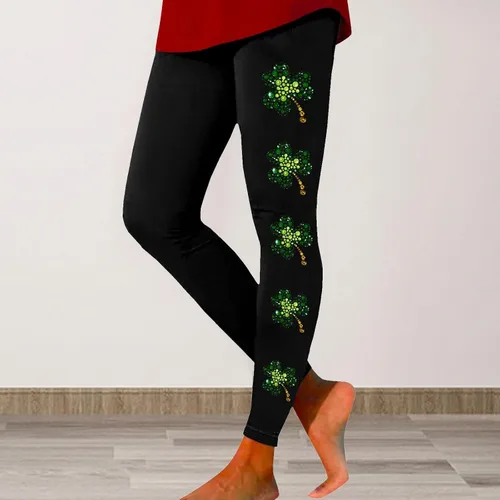 Miniatura 2 de Xbgqasu Leggings del día de San Patricio para mujer, pantalones de yoga de cintura alta, mallas de trébol verde irlandés, mallas de vacaciones