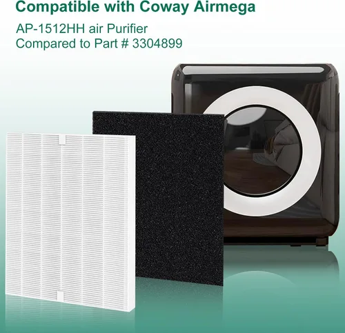 Miniatura 2 de AP-1512HH Filtro de repuesto compatible con Coway Airmega AP-1512HH y Airmega 200M Air Puri-Fier, AP-1512HH-FP, AP-1518R, AP-1519P, 4 filtros, 4