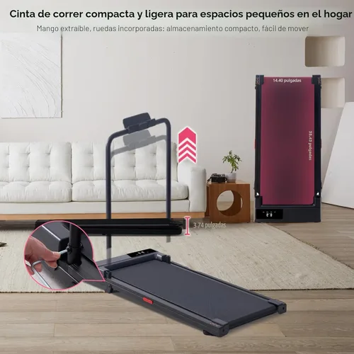 Miniatura 6 de Caminadora para caminar con barra de asa, caminadora para correr mejorada 2026 con inclinación, caminadora portátil de 3.0 HP para el hogar pequeño