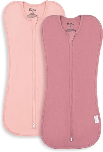 Miniatura 10 de Comfy Cubs Manta de envolver para bebé niña y niño, paquete de 2 Saco de dormir para recién nacido (S 0-3 meses, azul nómada, azul)