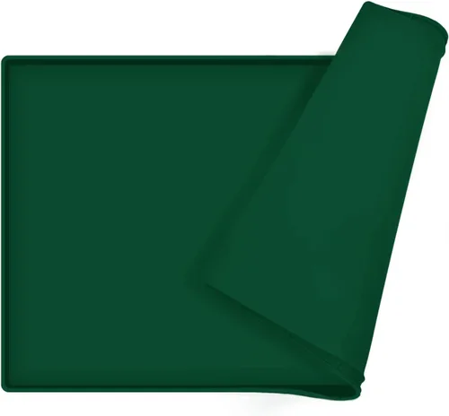 Miniatura 31 de Tapete de comida para perros, bandeja de comida impermeable de silicona, mantel individual antideslizante para mascotas, borde elevado de 0.6