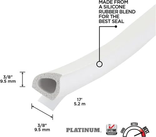 Miniatura 2 de M-D Building Products 43846 - Sellado térmico para todo clima, perfil ondulado, 17 pies, color blanco