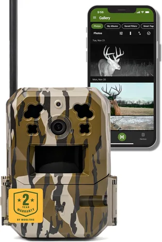 Moultrie Cámara Edge Pro Cellular Trail - Conexión automática, cobertura nacional, tecnología de eliminación de disparos falsos, video de 1080p con