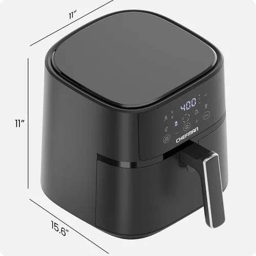 Miniatura 7 de Chefman - Freidora de aire de 6 QT compacta para comidas rápidas y fáciles en minutos, cuenta con tecnología Hi-Fry para una textura extra