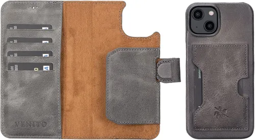Miniatura 172 de Venito Florence - Funda de piel compatible con Samsung Galaxy S9, extra segura con bloqueo RFID, cartera desmontable para teléfono (gris decolorado)
