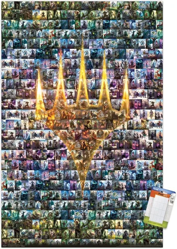 Miniatura 16 de Trends International Magic: The Gathering - Póster de collage de pared, 14.725 x 22.375 pulgadas, versión enmarcada de madera de granero