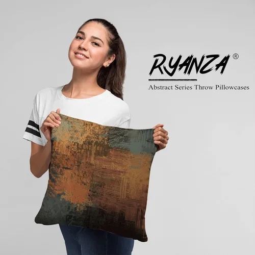 Miniatura 2 de Juego de 2 fundas de almohada, arte abstracto de 16 x 16 pulgadas, decoración del hogar, fundas de almohada cuadradas decorativas para sofá