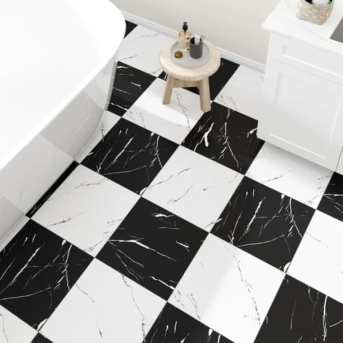 Miniatura 8 de Paquete de 30 azulejos de vinilo con patrón mate de 30 pies cuadrados, autoadhesivos de 12 x 12 pulgadas, para cocina, baño, lavandería, mármol