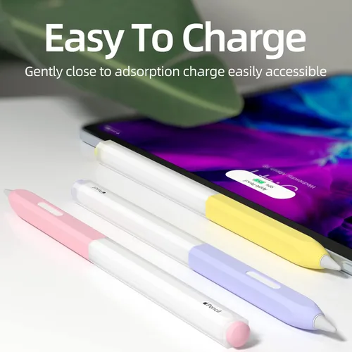 Miniatura 2 de Paquete de 3 estuches compatibles con Apple Pencil Pro/2ª generación, silicona translúcida, carga magnética [con 10 fundas de silicona]