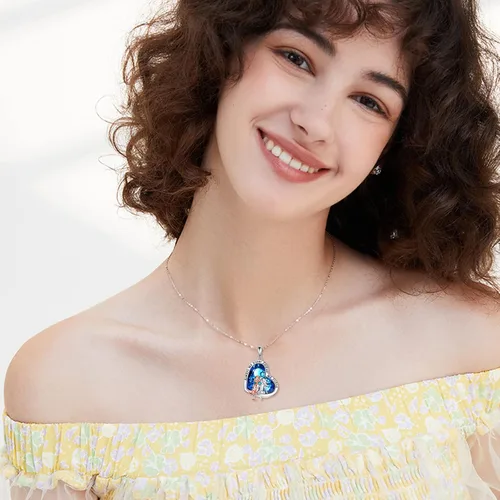 Miniatura 3 de Collar de plata de ley esterlina en forma de corazón, regalo de joyería de hermanas y amistad femenina