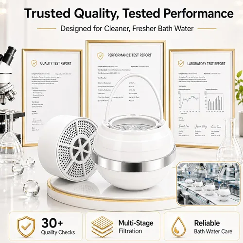 Miniatura 5 de Filtro de baño para bañera, filtro de baño de 8 etapas, elimina cientos de contaminantes, sin BPA, purifica tu agua de baño para una piel y cabello