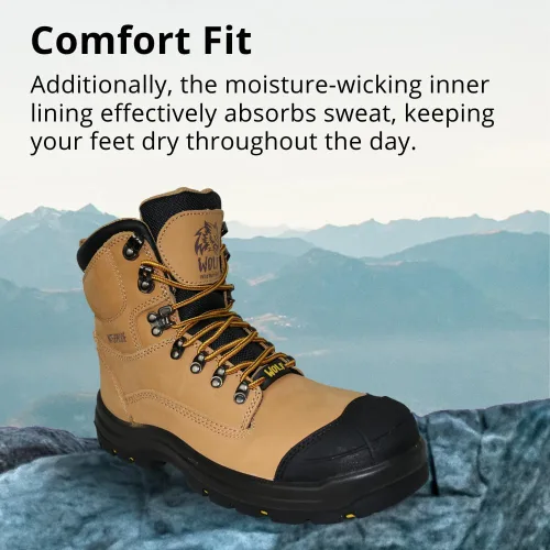 Miniatura 4 de WOLF Work Boot 100% Waterproof Genuine Leather Oil, Impact, Compression & Puncture Resistant Electrical Hazards Non-Slip Sole Padded